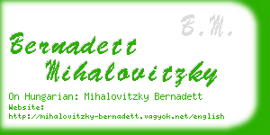 bernadett mihalovitzky business card